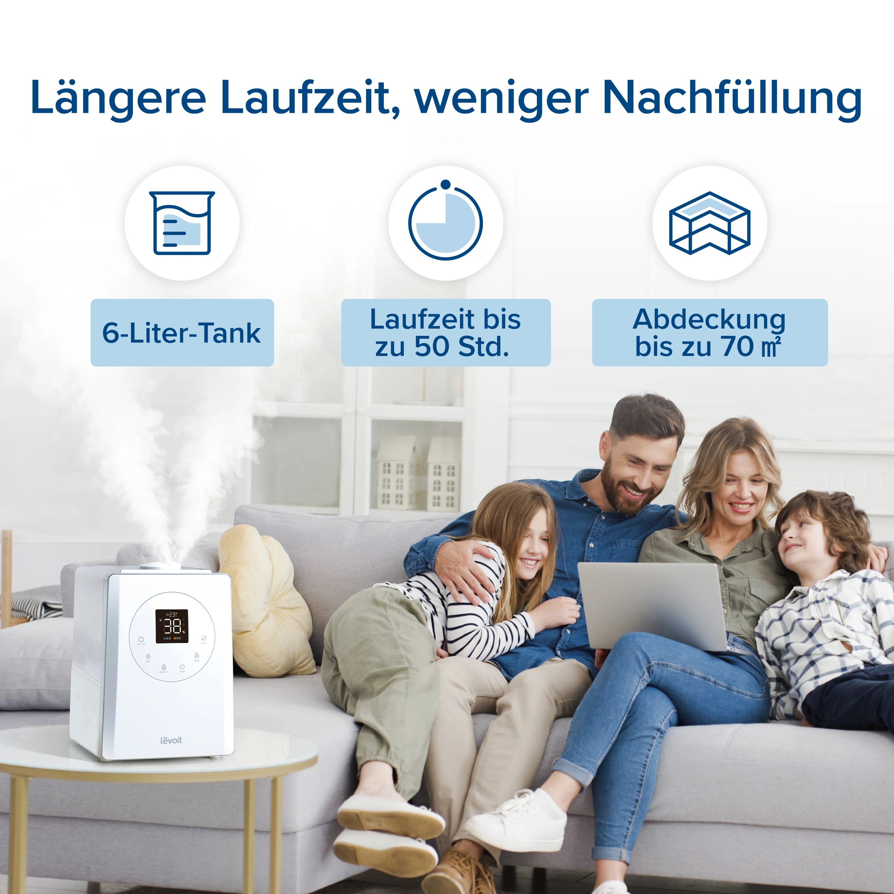 Levoit LV600S Luftbefeuchter + 10er-Pack Entkalkungspads set - Image 7