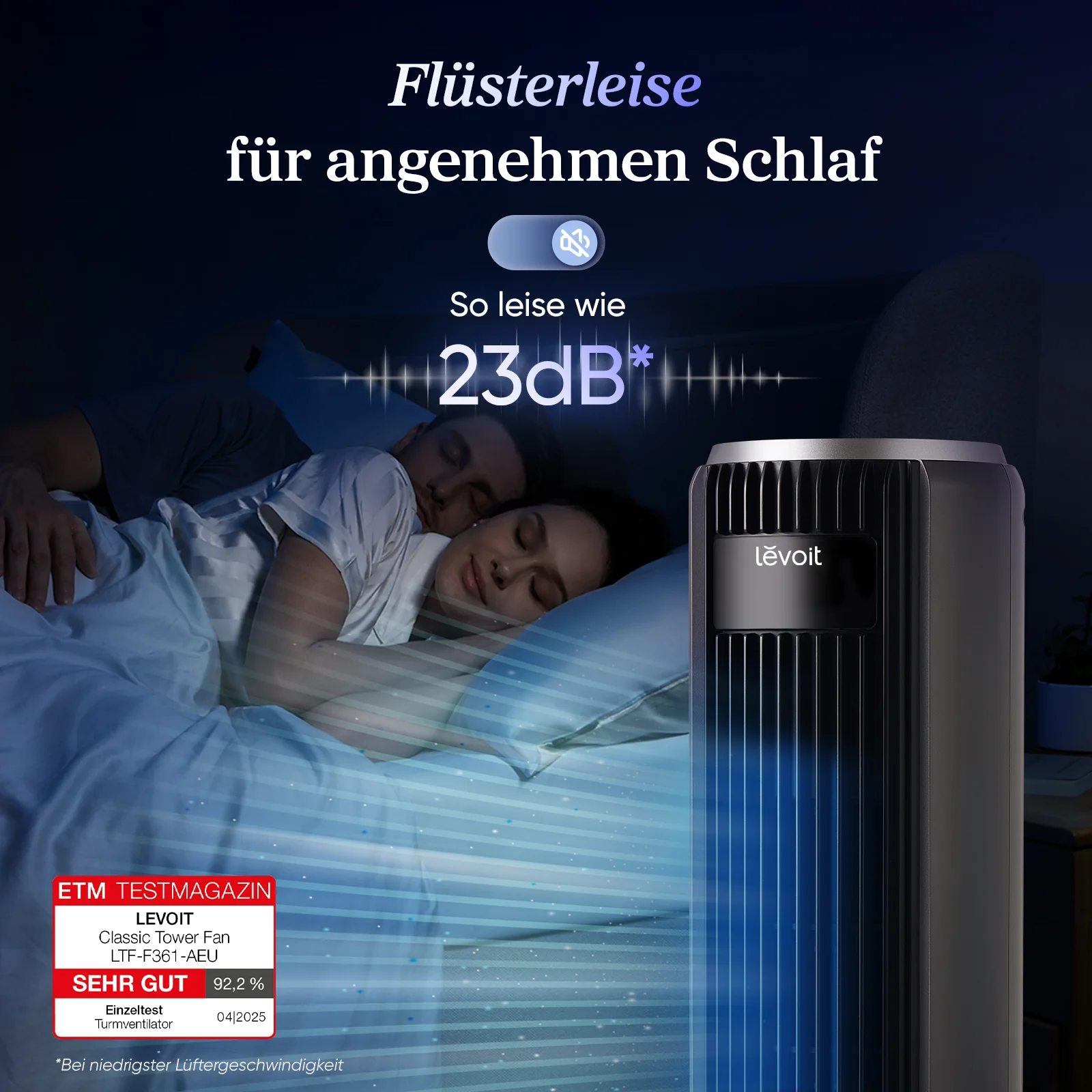 Levoit Turmventilator 36AC – Leiser Säulenventilator mit Schlafmodus & Fernbedienung | Mattgrau - Image 3